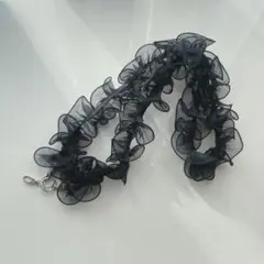 Me% オーガンジーモバイルショルダーストラップ 黒