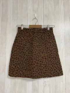 Heather ヒョウ柄ミニスカート ブラウン 830-50