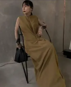 Ameri DRAPE RIBBON I LINE DRESS