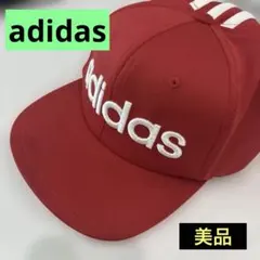 adidas レッド ベースボールキャップ 3本ライン