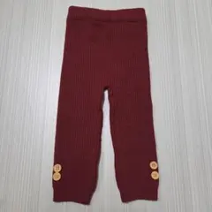 10分丈 レギンス 赤 厚手