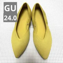 GUジーユー ウォッシャブルニットフラットシューズ イエロー 24.0cmのサムネイル