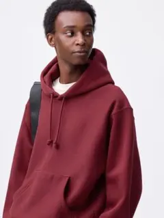 新品未使用タグ付GU ヘビーウェイトスウェットパーカ18 WINE