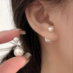 m*m様 新品　ピアス 韓国　大きいパールピアス 真珠 簡単バックキャッチ　結婚