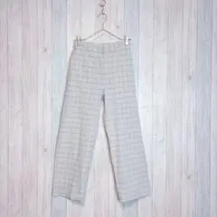 【Ballsey】カジュアルパンツ チェック柄 麻混 ナチュラル Sのサムネイル