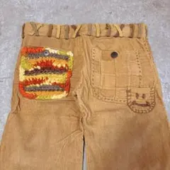 希少❤️ フレアパンツ 織柄 ヒッピー フォークロア ボヘミアン Y2K 