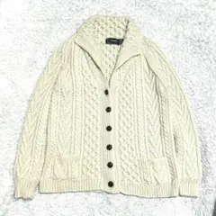 アイルランド製　CORNEL アランニット　フィッシャーマン　ニットカーディガン