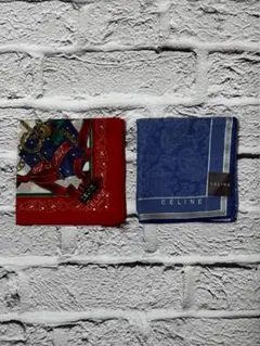 美品　CELINE　ハンカチ2枚セット　ｗ1626-0203-14-4