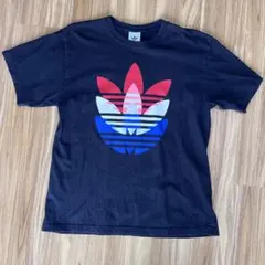 アディダス オリジナルス　トレフォイルロゴ Tシャツ ブラック マルチカラー