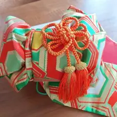 12日(火)まで値引き 七五三　七歳　作り帯 華やかレトロ