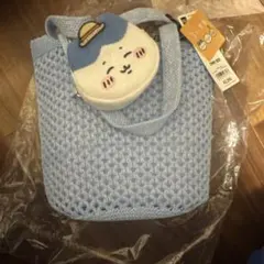 【新品・タグ付き】GU × ハチワレ　コラボ ポーチセットバッグ　ブルー色のサムネイル