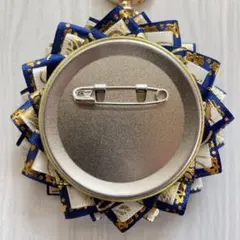 痛ロゼット 紺色 深青 白 金