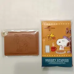 スヌーピー ミラー ケース付き ブラウン