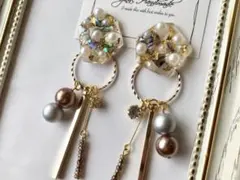ピアス イヤリング ハンドメイド パール クリア