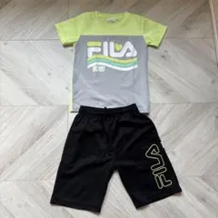 FILA ハーフパンツセット グレー/ライム　キッズ　130cm