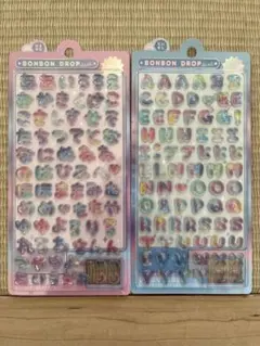 BONBON DROP シール　アルファベット　ひらがな　レインボー