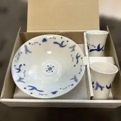 ⭐️たち吉 染付 花鳥文様 酒膳揃 盛鉢 猪口⭐️