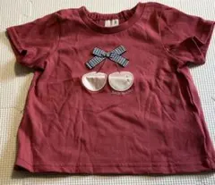 petit main チェリー刺繍 Tシャツ 80