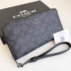 コーチ COACH 長財布 リストレット付き シグネチャー ブラック 新品