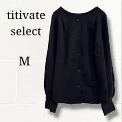 titivate select ノーカラー ブラウス M ブラック 背面タックのサムネイル