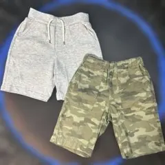 ハーフパンツ 2枚セット グレー 迷彩