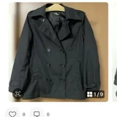 黒 ダブルブレスト トレンチコート