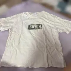 EDWIN Tシャツ ボックスロゴ カモフラ柄 ホワイト