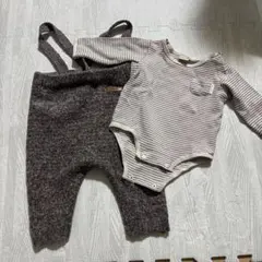 petit main オーバーオールとロンパースセット