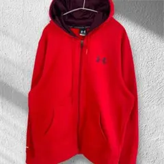 UNDER ARMOUR　スウェットフルジップパーカー　トップス　メンズ　L　赤のサムネイル