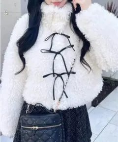 INGNI リボン付スタンドボアブルゾン