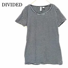 エイチアンドエム ボーダー Tシャツ M 黒 白 ストレッチ 半袖　モノトーンのサムネイル