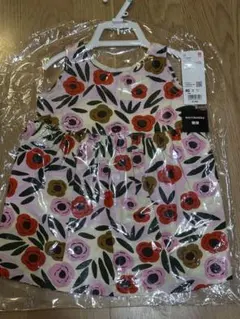 UNIQLO marimekko 花柄　ノースリーブワンピース　ピンク　80cm