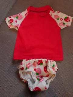 いちご柄ラッシュガード上下セット