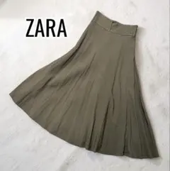 【最終価格】ZARA ロングフレアスカート 春夏 リネン 脚長効果 ハイウエスト