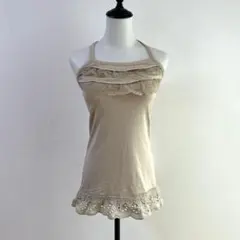 4859 GOLDS ホルダーネックキャミソール　タンクトップ　ベージュ M