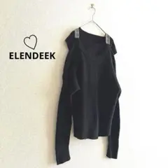 ELENDEEK エレンディーク❣️重ね2枚別々着用可　長袖ロングニット