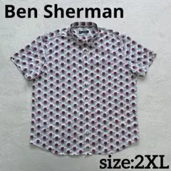 Ben Sherman 総柄 半袖シャツ チューリップ モッズ レトロ 2XLのサムネイル