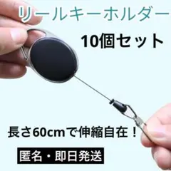 【10個セット】キーホルダー 釣り ゴルフ リール式 鍵 自動巻取 伸縮