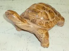リアル リクガメ 陸亀 木彫り カメ 縁起物 置物 オブジェ 手掘りのサムネイル