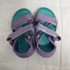 【新品】キッズサンダル パープル ターコイズ　サイズ12.5㌢