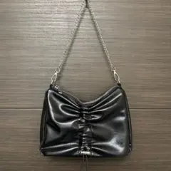 【Chico】チェーンドロストミニショルダーバッグ ブラック