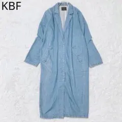 ケービーエフ　ロングコート　デニム　ブルー　ポケット付き　綿100%　カジュアル