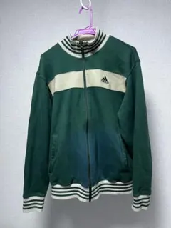 adidas ジップアップジャケット M グリーン/ベージュ
