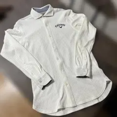 【古着】Callaway ホワイト長袖シャツ メンズ Ｌ