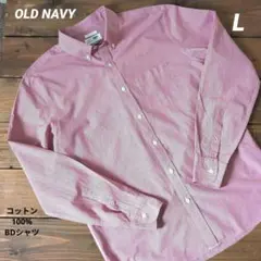 Old Navy コットンBDシャツ レッド チェック柄 スリムフィット Lのサムネイル