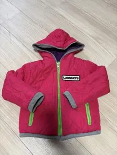 ピンクと紫のフード付きリバーシブルアウター