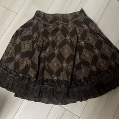 axes ブラウン 花柄 フレアスカート 森ガール　量産型