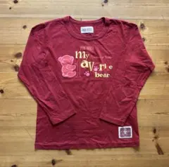 PINK HOUSE ピンクハウス　長袖Tシャツ　赤　M クマ柄のサムネイル