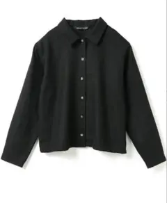 【3/8値下げしました】美品★mizuiroind ウール混シャツ黒
