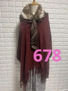 axes femmeワインレッド ポンチョ・ケープコート678